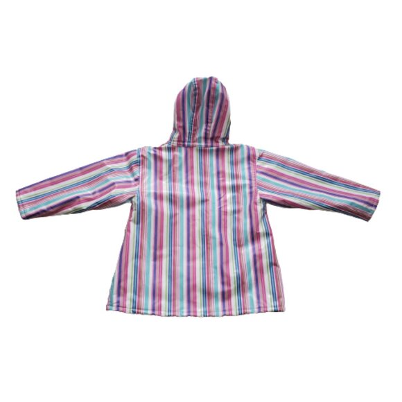 Clockwise Kids Multicolor Vertical Stripes Butterflies Print Raincoat Size 3T - Picture 3 of 10